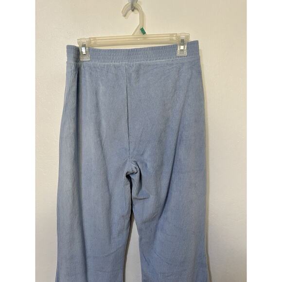 Aerie Groove On Velour High Waist Flare Pants Size M LONG Baby Blue 70s Retro - Picture 4 of 6